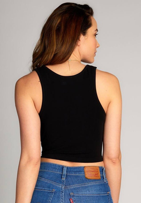 Wide-strap bamboo crop top (8 colors)