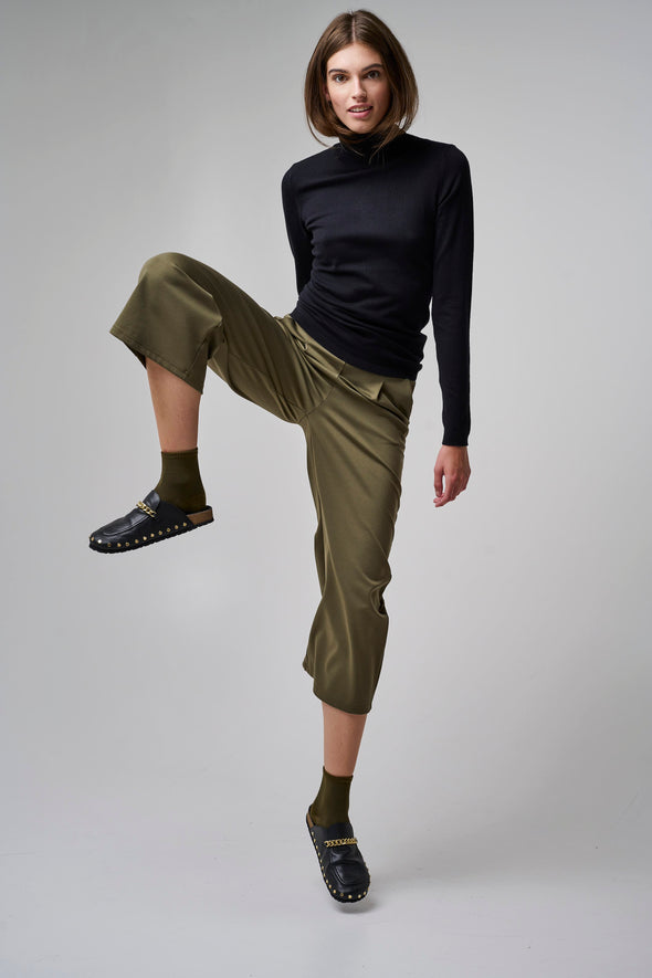 Kate Wide Crop Kalamata recycled fiber pants