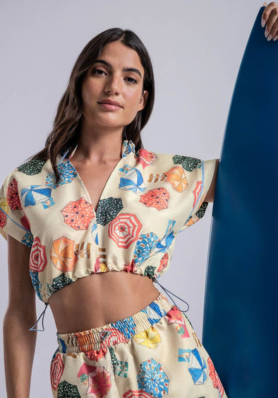 Chemisier Crop top Bronzeado