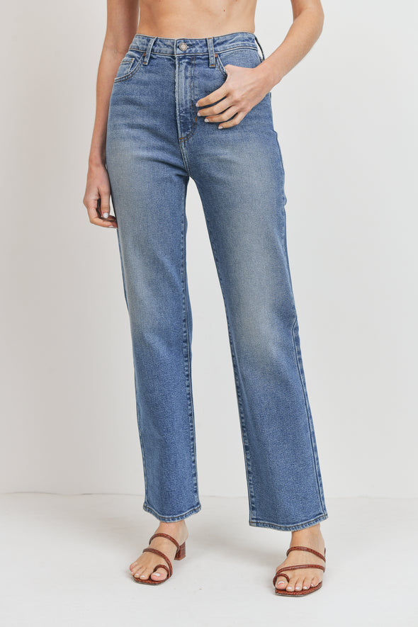 Jean taille haute dad 'cool' medium denim