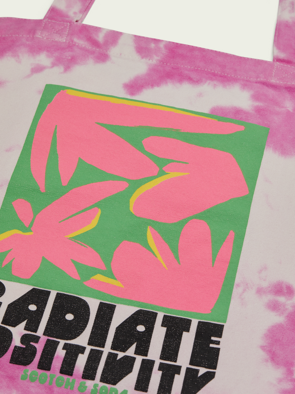 Tote Bag Canvas Tie-Dyed  Radiate Positivity